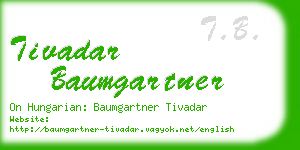 tivadar baumgartner business card